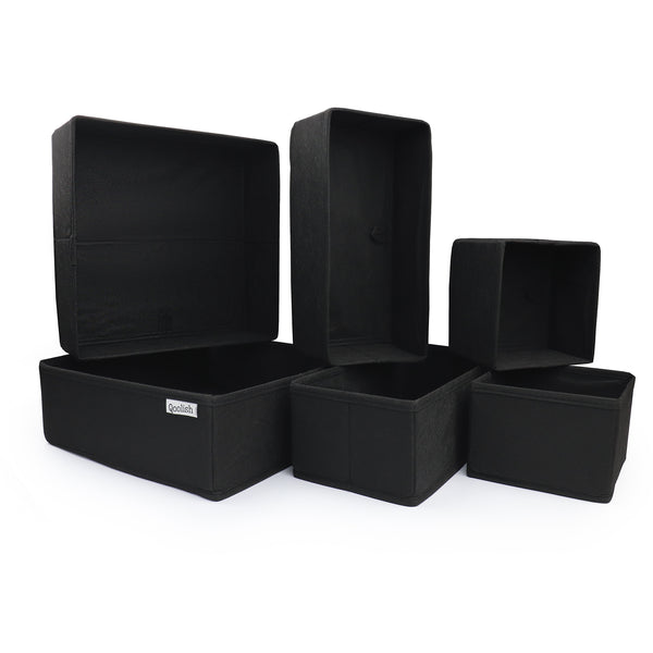 Pack of 6 Black Drawer Organizers: Elevate Your Space Organization!