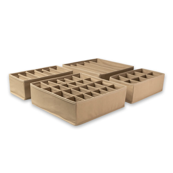 Pack of 4 Beige Drawer Organizers: Elevate Your Organization with Style!